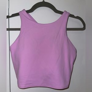 Athleta Pink Cropped Sports Bra Top with Padding